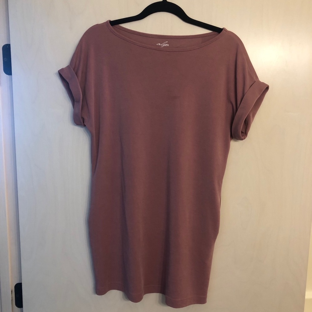 T-shirt dress dusty rose - pockets!